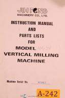 JIH Fong-Acra-JIH Fong Acra 100-1949, Vertical Milling, Instruction Manual and Parts Lists-100-1949-04